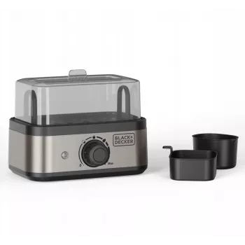 BLACK+DECKER BXKS4800E Jajowar, 400 W, 6 jaj, Miękkie/Średnie/Twarde, Czarny