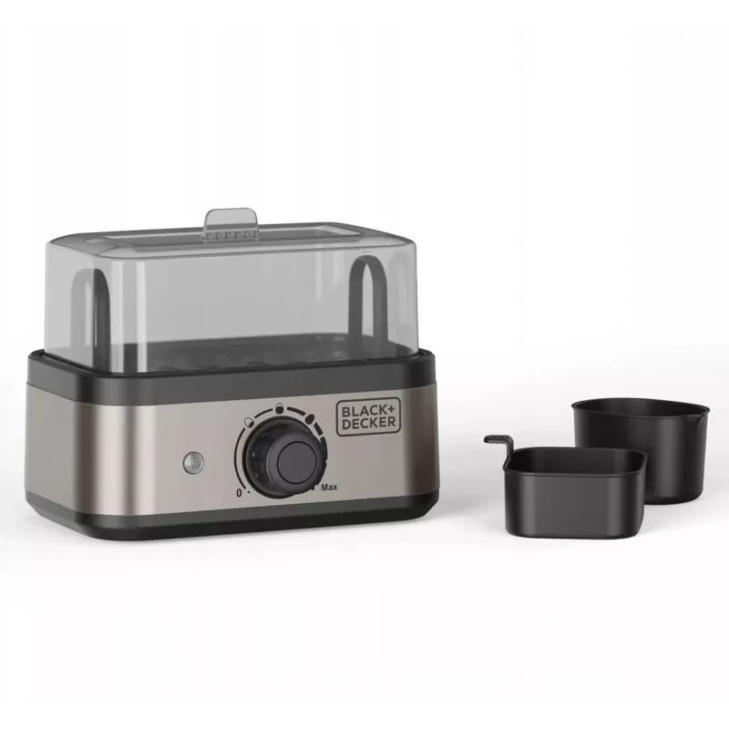 BLACK+DECKER BXKS4800E Jajowar, 400 W, 6 jaj, Miękkie/Średnie/Twarde, Czarny