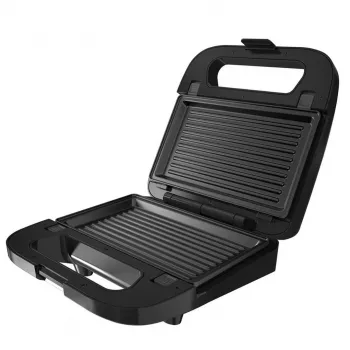BLACK+DECKER BXSA754E 3-w-1 opiekacz do kanapek, gofrownica i grill z 3 wymiennymi płytami nieprzywierającymi, 750 W, stal nierdzewna