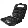 BLACK+DECKER BXSA754E 3-w-1 opiekacz do kanapek, gofrownica i grill z 3 wymiennymi płytami nieprzywierającymi, 750 W, stal nierdzewna