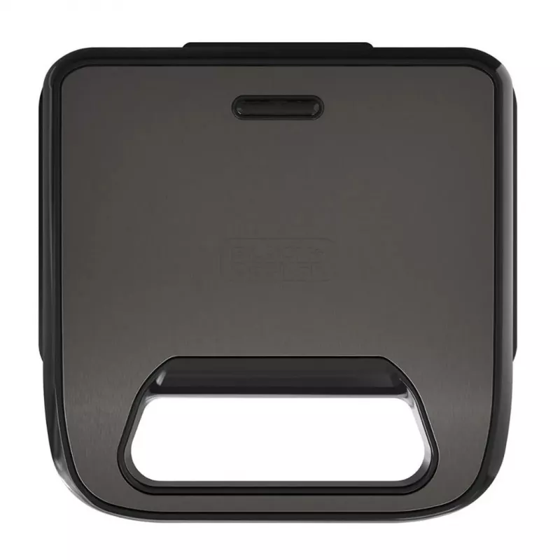 BLACK+DECKER BXSA754E 3-w-1 opiekacz do kanapek, gofrownica i grill z 3 wymiennymi płytami nieprzywierającymi, 750 W, stal nierdzewna