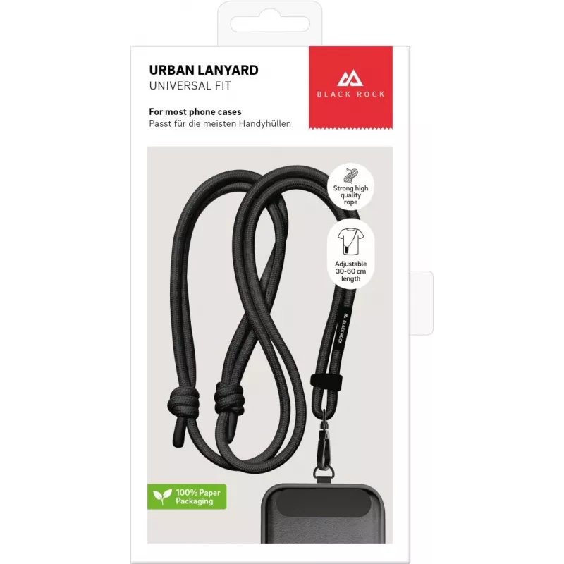Smycz do smartfona Black Rock 00221549 z uchwytem na kartę - czarny