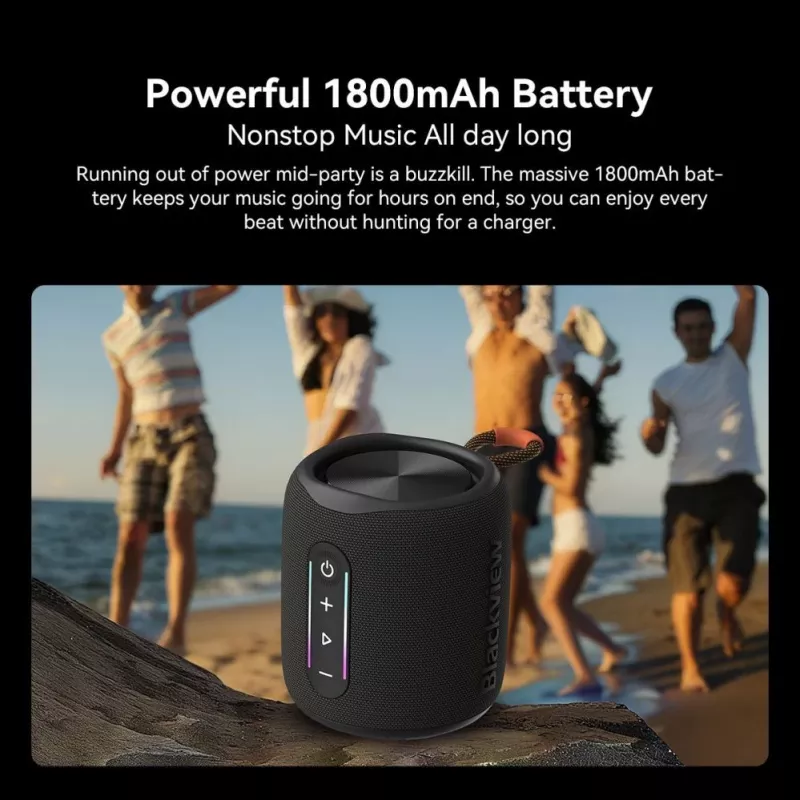 Blackview AuraBass 2 Przenośny Głośnik Bluetooth, 15W, IPX5, 7h Bateria, Czarny