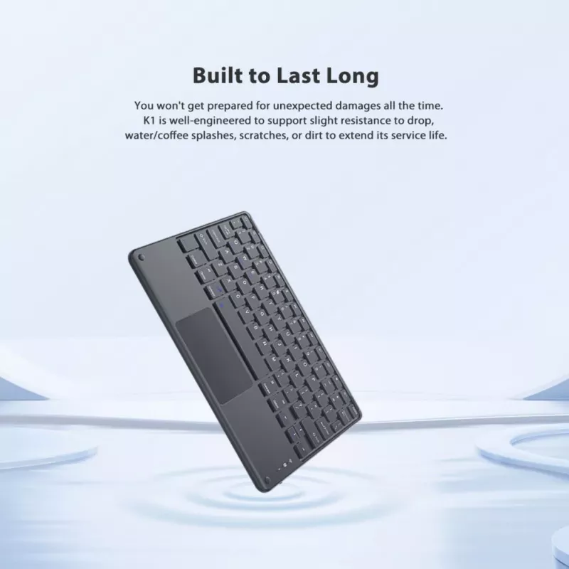 Klawiatura Bluetooth Blackview K1 Bezprzewodowa Ultra Cienka 10 inch – Bateria 280mAh, Bluetooth 3.0, Kompatybilna z Windows / Android / iOS, Czarno-Szara