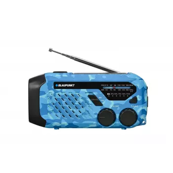 Blaupunkt ER10BC Radiobudzik FM PLL z podwójnym alarmem, ładowaniem USB, termometrem, niebieski kamuflaż