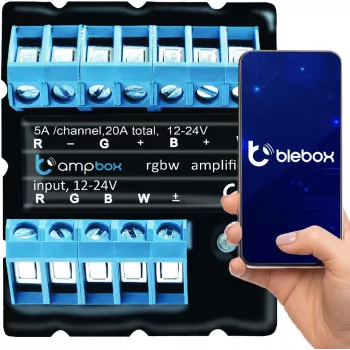 BLEBOX ampbox Inteligentny sterownik LED 4-kanałowy Wi-Fi RGBW CCT 12-24V DC