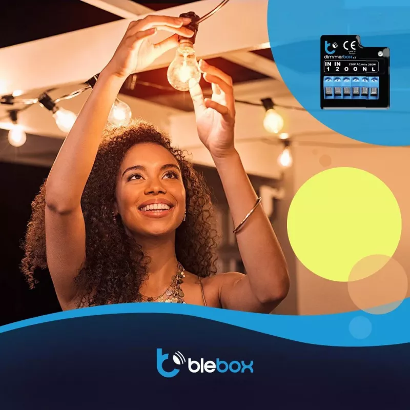 BLEBOX DimmerBox WiFi Smart Dimmer Module 230V 250W do ściemnialnych źródeł światła