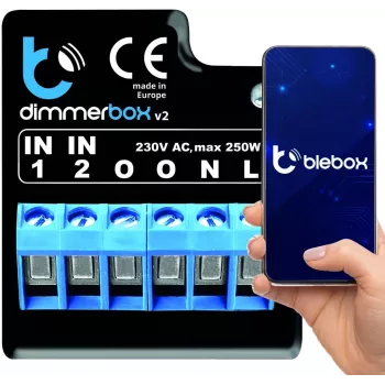 BLEBOX DimmerBox WiFi Smart Dimmer Module 230V 250W do ściemnialnych źródeł światła