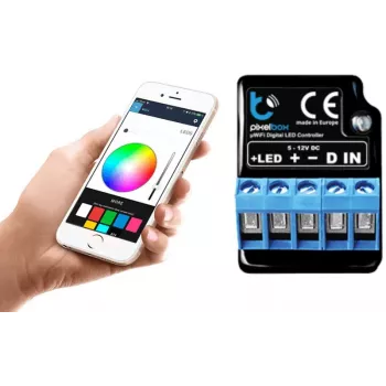 BLEBOX LED Pixelbox Wi-Fi moduł oświetleniowy – kontroler pikseli dla WS2812/APA102, 5A, 1024 piksele