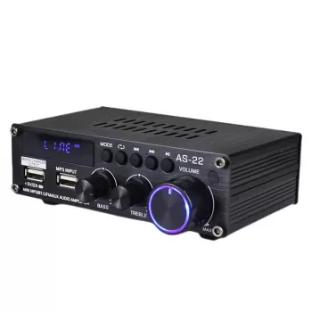 Blitzwolf AS-22 Wzmacniacz audio, 45W, Bluetooth 5.0, USB + Pilot (Czarny)