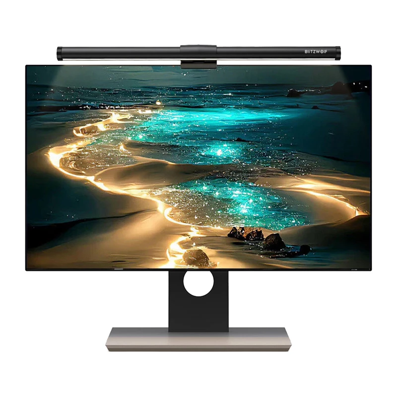BlitzWolf BW-CML2 Air Monitor Light z czujnikiem CO2, TVOC, temperatury i wilgotności — ściemnialny pasek LED, 2700-6500K, CRI Ra95, USB-C