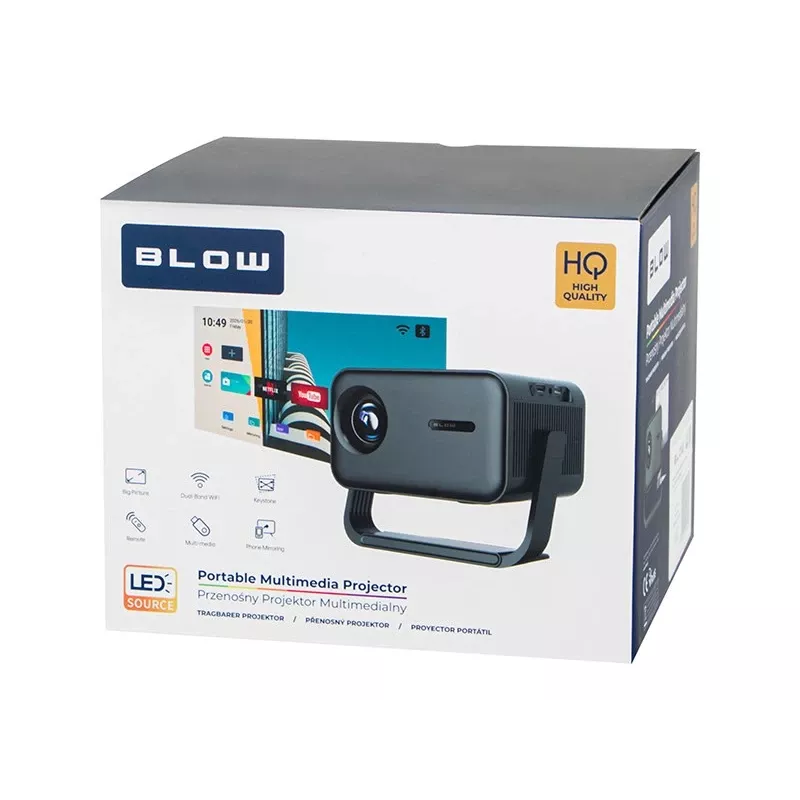 BLOW AndroidTV FullHD MaxView Projektor przenośny, czarny