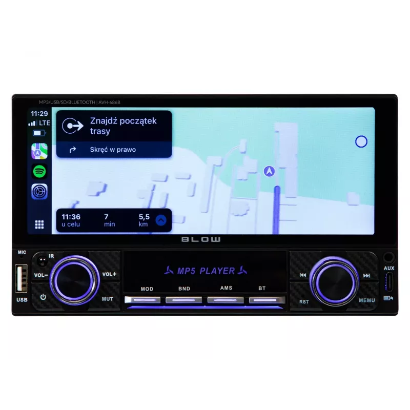 BLOW AVH-686B RDS MP3/USB/Micro SD/Bluetooth Radio samochodowe