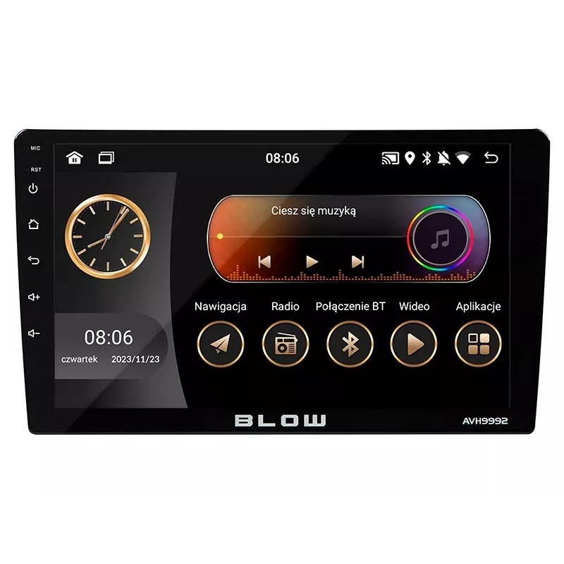 BLOW AVH-9992 2DIN 9 inch Android Car Radio z WiFi, GPS, Apple CarPlay