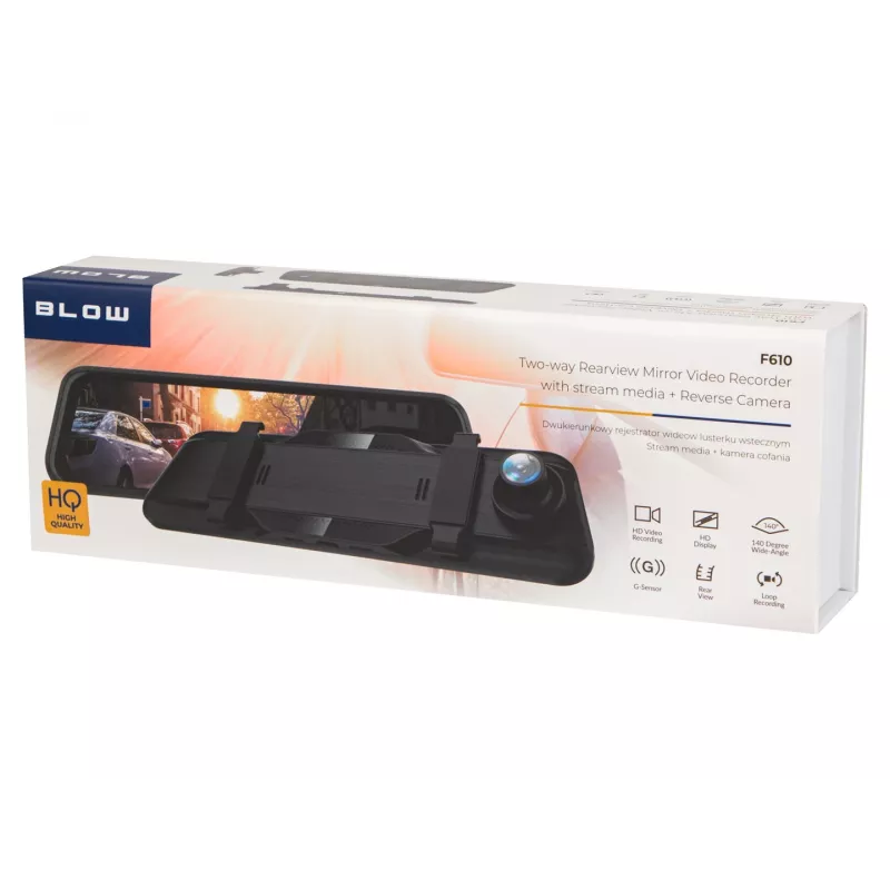 BLOW Blackbox DVR F610 10 inch Mirror Dash Cam with Reversing Camera