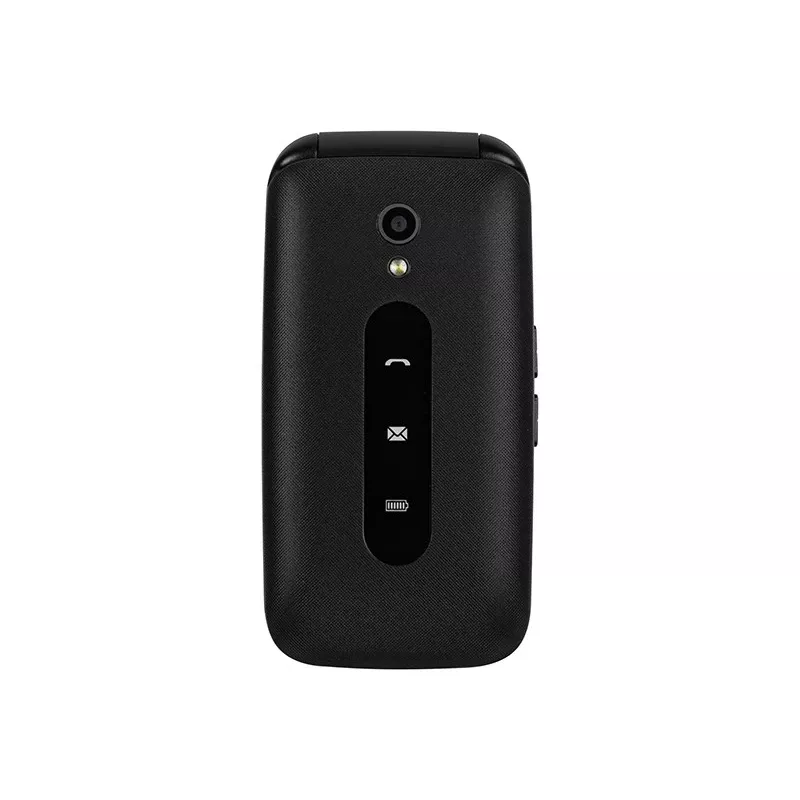 BLOW S24 Czarny telefon z klapką dla seniorów z przyciskiem SOS, dużymi klawiszami, Dual SIM, aparatem, radiem FM, latarką, ładowarką