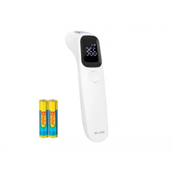 BLOW T-01 Bezdotykowy termometr na podczerwień z podświetlanym ekranem LCD, alarmem gorączki, pamięcią 32 pomiarów, przełącznikiem °C/°F