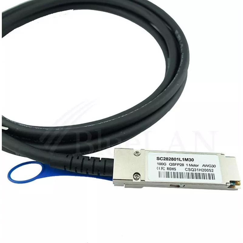 BLUELAN Kompatybilny z HPE Aruba R0Z25A Direct Attach Cable, 100GBASE-CR4, InfiniBand EDR, 30AWG, 1 Metr (R0Z25A-BL)