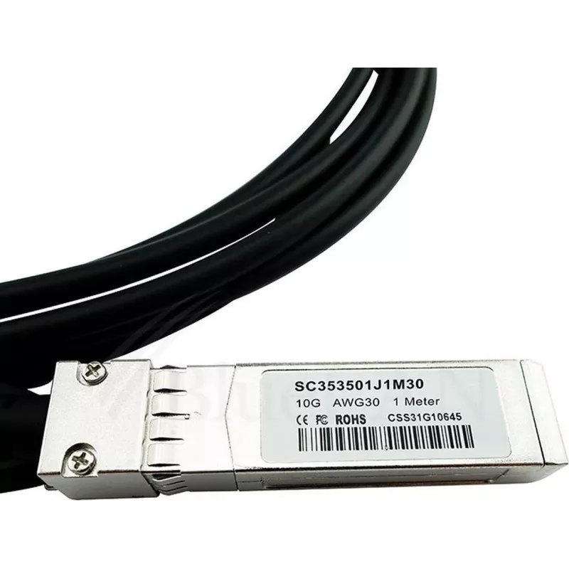 BLUELAN SFP-H10GB-CU0.5M-BL Kompatybilny z Cisco SFP-H10GB-CU0.5M 10GBASE-CR Pasywny kabel Direct Attach SFP+ do SFP+, 0.5 metra, AWG30