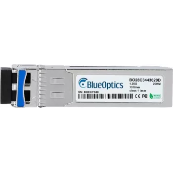 BlueOptics BO28C3443620DIN cSFP 2-kanałowy transceiver BiDi, LC-Duplex, 1000BASE-2BX-U, światłowód jednomodowy, TX:1310nm/RX:1490nm, 20km, -40°C do +85°C, DDM