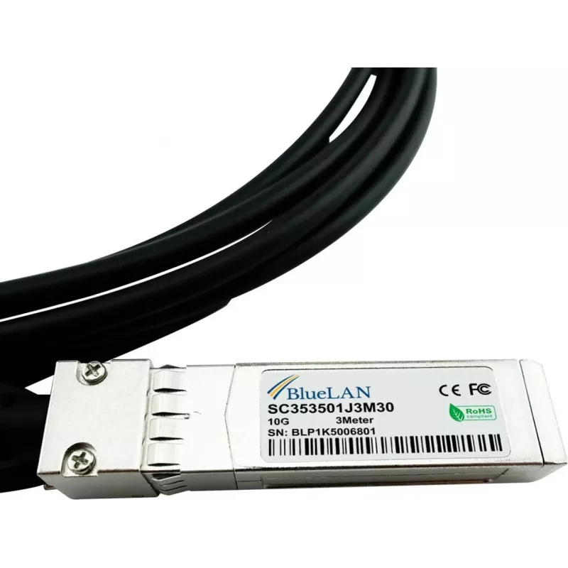 BlueOptics Broadcom DAC-3M-BC Kompatybilny kabel Direct Attach (DAC) - Pasywny 10 Gigabit Twinaxial Copper, SFP+ do SFP+, 3m