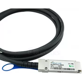 BlueOptics Dell EMC Compatible DAC-QSFP28-4SFP28-25G-BL Pasywny kabel rozgałęźny Direct Attach 100GBASE-CR4 QSFP28 do 4x25GBASE-CR SFP28, 5m, AWG26