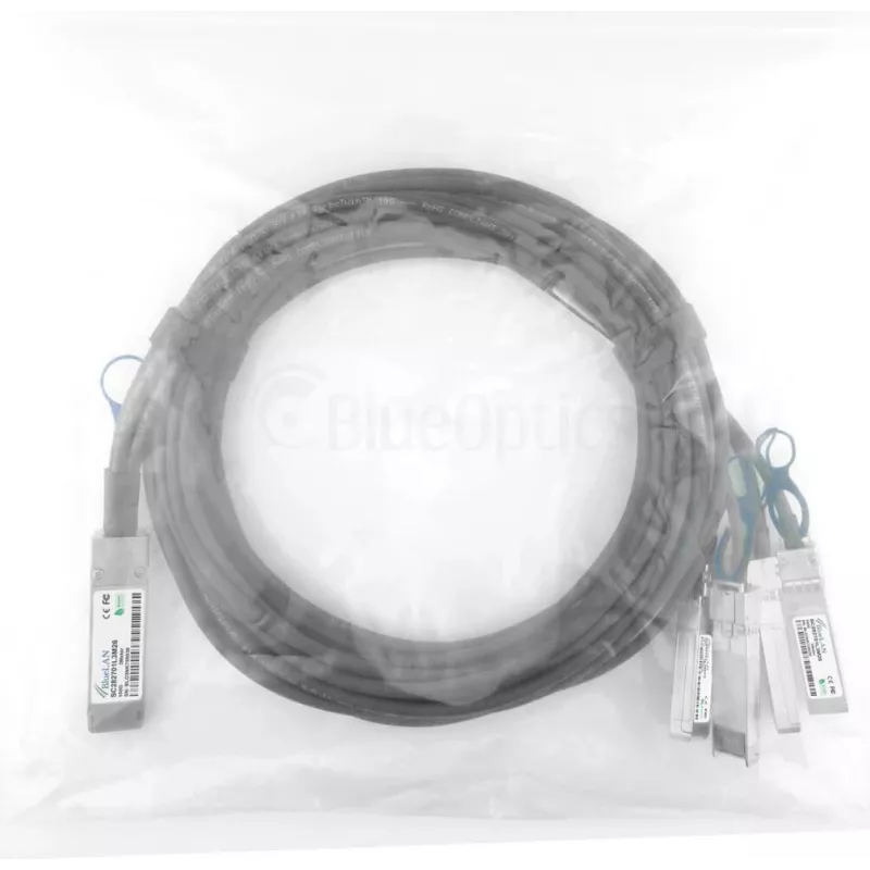 BlueOptics MCP7F00-A002R30N Kompatybilny z BlueLAN Kabel Breakout QSFP28 na 4x SFP28 Direct Attach, 2m, Pasywny, AWG26