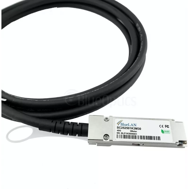 BlueOptics MikroTik Q+DA0003 Kompatybilny BlueLAN Kabel QSFP Direct Attach, 40GBASE-CR4, 30AWG, 3m