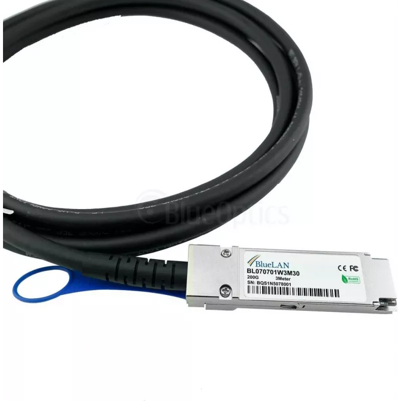 BlueOptics QSFP-200G-C50CM Compatible BlueLAN DAC QSFP56 0.5m (QSFP-200G-C50CM-BL)