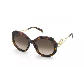 BLUMARINE SBM892-550AHL Damskie okulary przeciwsłoneczne Butterfly Havana Brown Gradient 55mm