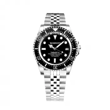 BOBROFF MAN BF0001-BFSTJ Analogowy Zegarek Kwarcowy 44mm Czarna Tarcza Skórzany Pasek
