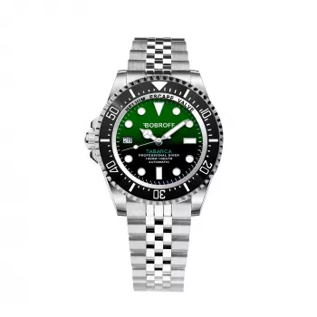 BOBROFF MAN BF0002iJ 42mm Analogowy Zegarek Kwarcowy Czarna Tarcza Czarny Skórzany Pasek