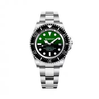 BOBROFF MAN BF0002J1 Analogowy Zegarek Kwarcowy 44mm Czarna Tarcza Skórzany Pasek