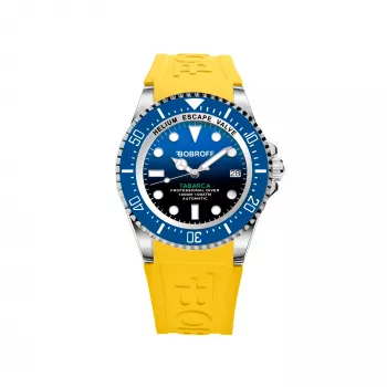 BOBROFF MAN BF0003baBFSTA Analogowy Zegarek Kwarcowy 44 mm Czarna Tarcza Skórzany Pasek