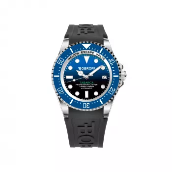 BOBROFF MAN BF0003baBFSTN Analogowy Zegarek Kwarcowy 42mm Stal Nierdzewna Czarna Tarcza Skórzany Pasek