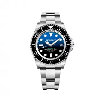 BOBROFF MAN BF0003J1 Analogowy Zegarek Kwarcowy 44mm Czarna Tarcza Skórzany Pasek
