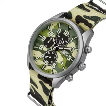 BOBROFF MAN BF0020 Analogowy Zegarek Kwarcowy 42mm Stal Nierdzewna Czarna Skóra