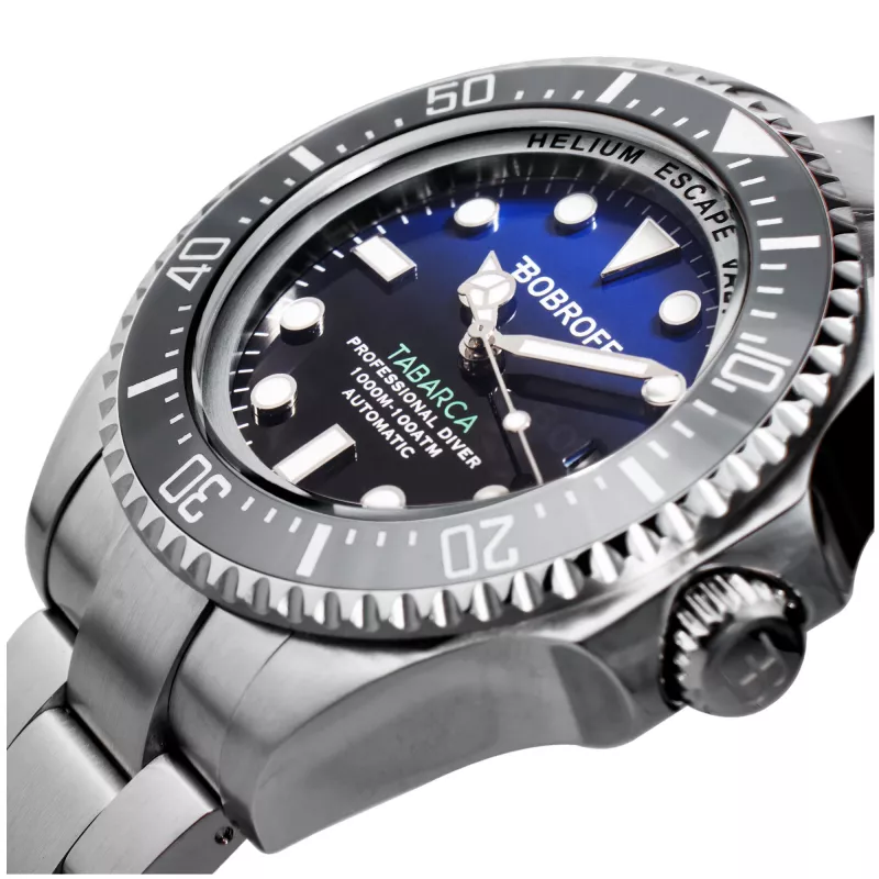 BOBROFF MAN BF003 Analogowy Zegarek Kwarcowy 44mm Czarna Tarcza Skórzany Pasek