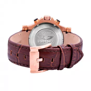 BOBROFF MAN BF1001M65 Analogowy Zegarek Kwarcowy 44mm Czarna Tarcza Skórzany Pasek