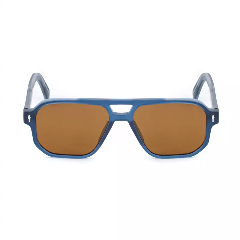 Okulary przeciwsłoneczne BOBROFF MAN BFG0007-C4 - Prostokątna oprawka acetatowa z ochroną UV400 - 55/15/143 mm