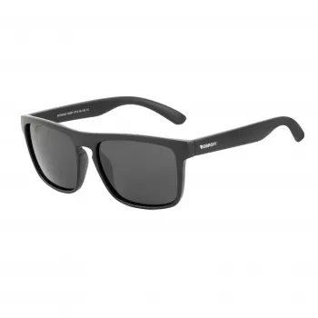Okulary przeciwsłoneczne męskie BOBROFF prostokątne z polaryzacją BFG0033-S05P - czarna oprawka, szare szkła, 57-18-138 mm