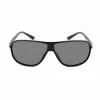BOBROFF Męskie prostokątne okulary przeciwsłoneczne BFG0022-C1P - czarna oprawka, szare szkła, UV400