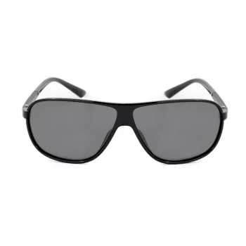 BOBROFF Męskie prostokątne okulary przeciwsłoneczne BFG0022-C1P - czarna oprawka, szare szkła, UV400