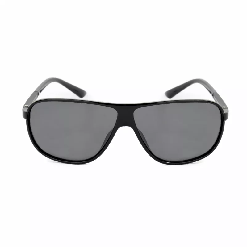 BOBROFF Męskie prostokątne okulary przeciwsłoneczne BFG0022-C1P - czarna oprawka, szare szkła, UV400
