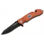 Boker Magnum EMS Rescue składany nóż ratunkowy, ostrze 440A, aluminiowa rękojeść, czerwony, przebijak do szyb i przecinak do pasów