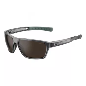 BOLLE BS045002-S Unisex Sportowe Okulary Przeciwsłoneczne - Matowa Czarna Oprawka, Szare Szkła, 63/15/130 mm