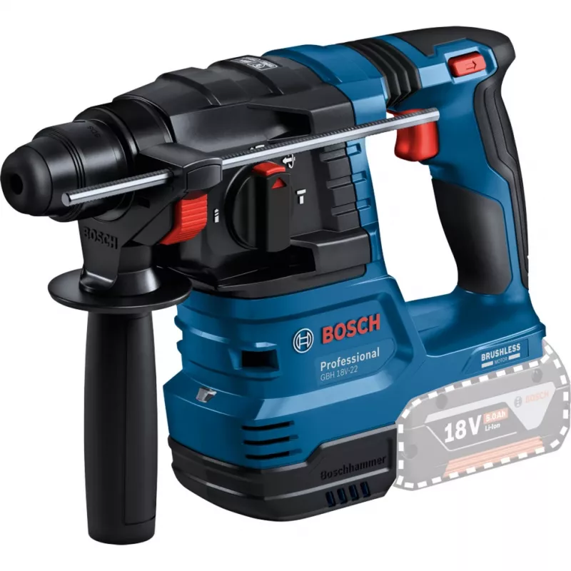 Bosch 18V Professional Set Młotowiertarka GBH 18V-22 + Wiertarko-wkrętarka GSR 18V-45 - (niebieski/czarny, 2x akumulator Li-Ion 4.0Ah, zestaw wierteł udarowych i bitów, torba narzędziowa) (0615V0003D)