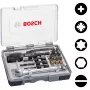 Bosch 2607002786 Zestaw 20 końcówek wkrętakowych z magnetycznym uchwytem uniwersalnym, 25 mm, ze stali S2, do Phillips, Pozidriv, płaskich, Torx, Hex