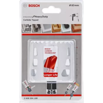 Bosch Endurance for Heavy Duty Carbide Hole Saw 83 mm - Power Change Plus Compatible 2608594180