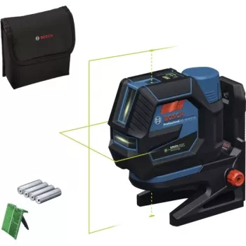 Bosch GCL 12V-50-22 CG Professional Bezprzewodowy Laser Krzyżowy (Niebieski/Czarny, Zielone Linie Laserowe i Punkty Pionu, z Obrotnicą RM 20)
